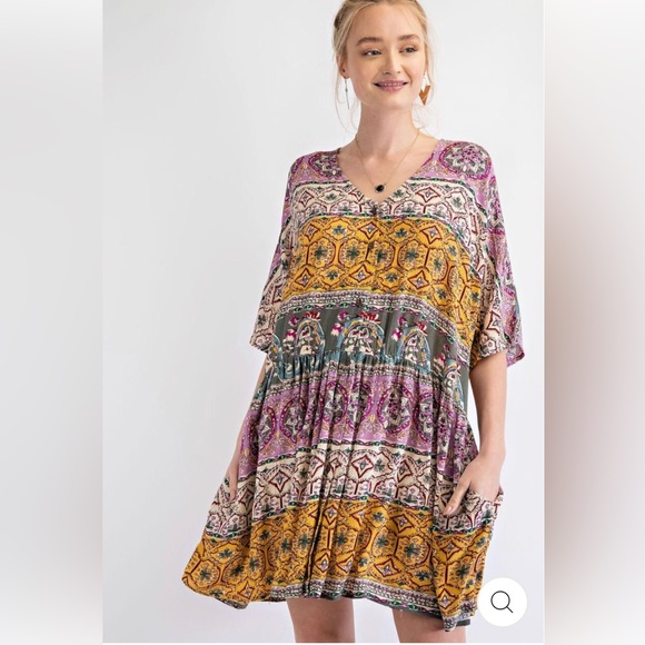 easel Dresses Easel Flowy Boho Dress In Size Small Poshmark